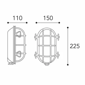 Moretti Luce Applique Tortuga 200.21, ovale, nickel/opale^ Appliques Murales Extérieures