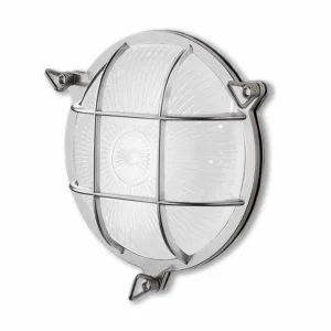 Moretti Luce Applique Tortuga 200.20, ronde, nickel/opale^ Appliques Murales Extérieures