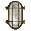 Moretti Luce Applique Tortuga ovale 22,5cm laiton ancien/trans^ Appliques Murales Extérieures