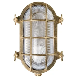 Moretti Luce Applique Tortuga ovale 22,5cm laiton nat/transp^ Appliques Murales Extérieures