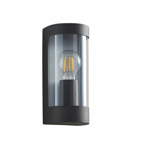 Lindby Appliques d'extérieur Junias, 24cm, anthracite, acier inoxydable^ Appliques Murales Extérieures