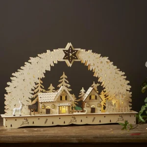 STAR TRADING Arc lumineux LED Bamberg ville, piles^ Lumière De Noël