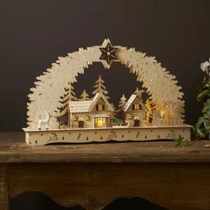STAR TRADING Arc lumineux LED Bamberg ville, piles^ Lumière De Noël
