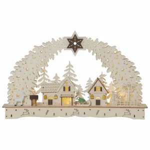STAR TRADING Arc lumineux LED Bamberg ville, piles^ Lumière De Noël