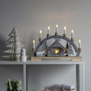 Konstsmide Christmas Arc lumineux LED Crèche en bois, piles^ Lumière De Noël