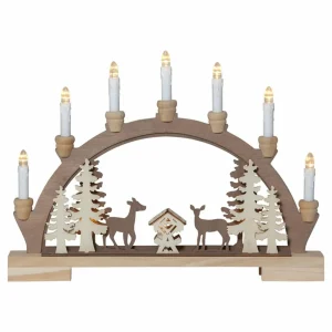 STAR TRADING Arc lumineux LED Fauna, bois clair et foncé^ Lumière De Noël