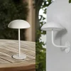 Arcchio lampe de table LED rechargeable Thenra, blanc, support mural^ Lampes Décoratives