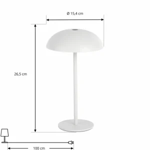 Arcchio lampe de table LED rechargeable Thenra, blanc, support mural^ Lampes Décoratives