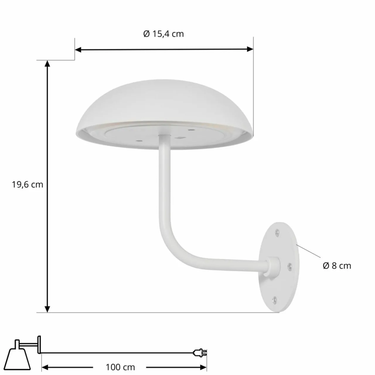 Arcchio lampe de table LED rechargeable Thenra, blanc, support mural^ Lampes Décoratives