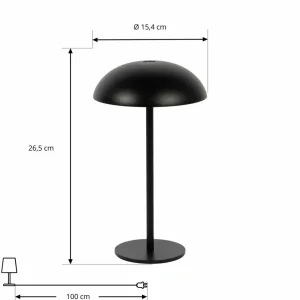 Arcchio lampe de table LED rechargeable Thenra, noir, support mural^ Lampes Décoratives