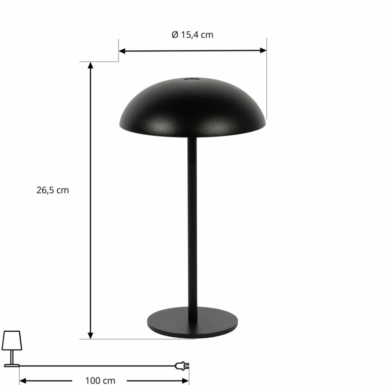 Arcchio lampe de table LED rechargeable Thenra, noir, support mural^ Lampes Décoratives