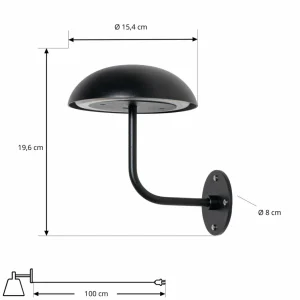 Arcchio lampe de table LED rechargeable Thenra, noir, support mural^ Lampes Décoratives