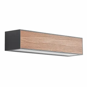 Arcchio Miraz applique murale, E27, aspect bois^ Appliques Murales Extérieures