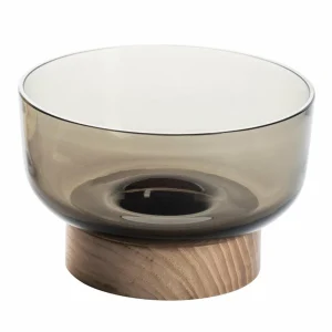 Artemide Coupe Bontà, gris, Ø 18 cm, verre, bois^ Meubles & Aménagements