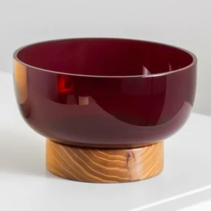 Artemide Coupe Bontà, rouge, Ø 18 cm, verre, bois^ Meubles & Aménagements
