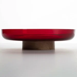 Artemide Coupe Bontà, rouge, Ø 26 cm, verre, bois^ Meubles & Aménagements