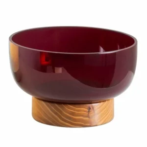 Artemide Coupe Bontà, rouge, Ø 18 cm, verre, bois^ Meubles & Aménagements
