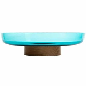 Artemide Coupe Bontà, turquoise, Ø 26 cm, verre, bois^ Meubles & Aménagements