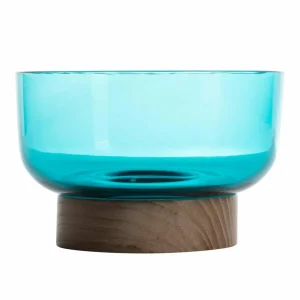 Artemide Coupe Bontà, turquoise, Ø 18 cm, verre, bois^ Meubles & Aménagements