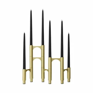 AYTM Bougeoir Compono, doré, H 12 cm, aluminium, lot de 3^ Meubles & Aménagements
