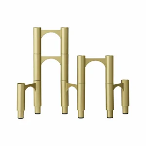 AYTM Bougeoir Compono, doré, H 12 cm, aluminium, lot de 3^ Meubles & Aménagements