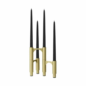 AYTM Bougeoir Compono, doré, H 12 cm, aluminium, lot de 3^ Meubles & Aménagements