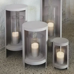 AYTM lanterne Ora, gris-brun, hauteur 58,4 cm, verre, aluminium^ Meubles & Aménagements