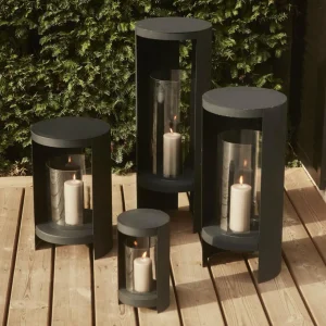 AYTM lanterne Ora, noir, hauteur 58,4 cm, verre, aluminium^ Meubles & Aménagements