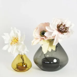 AYTM lanterne Uno, vase, ambre, Ø 14 cm, hauteur 11 cm, verre^ Meubles & Aménagements