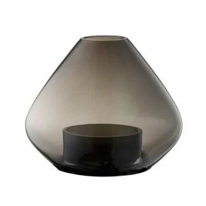AYTM lanterne Uno, vase, gris fumé, Ø 14 cm, hauteur 11 cm, verre^ Meubles & Aménagements