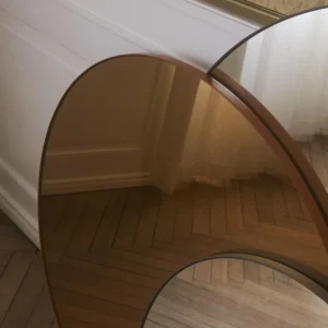 AYTM miroir Circum, ambre, Ø 70 cm, verre, bois MDF^ Meubles & Aménagements