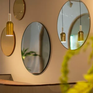 AYTM miroir Circum, transparent / gris-brun, Ø 70 cm, verre, bois^ Meubles & Aménagements