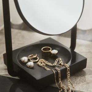 AYTM miroir de table Angui, noir, hauteur 35 cm, verre, marbre^ Meubles & Aménagements