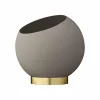 AYTM pot de fleurs Globe, Ø 17 cm, gris-brun, aluminium, acier^ Meubles & Aménagements