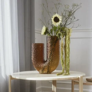 AYTM Vase Arura, ambre, hauteur 40 cm, largeur 34 cm, verre^ Meubles & Aménagements
