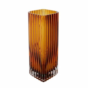 AYTM Vase Folium, hauteur 25 cm, ambre, verre^ Meubles & Aménagements
