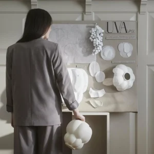 AYTM Vase Uva, céramique, blanc, Ø 20 cm, forme de raisin^ Meubles & Aménagements