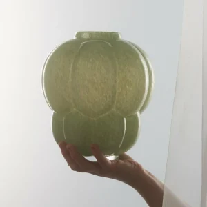 AYTM Vase Uva, verre, vert, Ø 26 cm, hauteur 28 cm, soufflé à la bouche^ Meubles & Aménagements