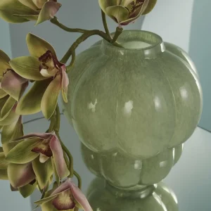 AYTM Vase Uva, verre, vert, Ø 26 cm, hauteur 28 cm, soufflé à la bouche^ Meubles & Aménagements