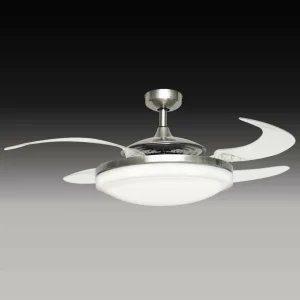 Beacon Lighting Beacon Ventilateur avec lumière Fanaway Evo 2, chrome mat, silencieux^ Ventilateurs