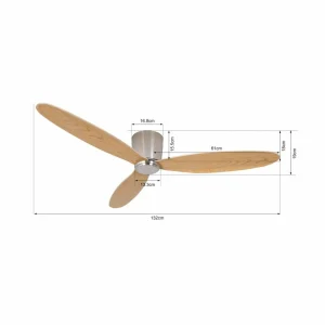 Beacon Lighting Beacon Ventilateur de plafond Airfusion Radar teck Ø 132 cm silencieux^ Ventilateurs