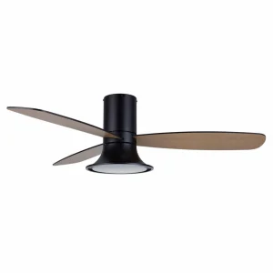 Beacon Lighting Beacon Ventilateur de plafond avec lumière Flusso noir 132cm silencieux^ Ventilateurs