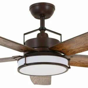 Beacon Lighting Beacon Ventilateur de plafond avec lumière Louisville, bronze, silencieux^ Ventilateurs