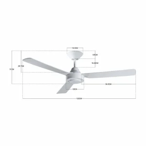 Beacon Lighting Beacon Ventilateur de plafond Bayside Calypso blanc Ø 122 cm silencieux^ Ventilateurs