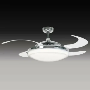 Beacon Lighting Beacon Ventilateur de plafond Fanaway Evo 2 avec lumière chrome silencieux^ Ventilateurs