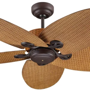 Beacon Lighting Beacon Ventilateur de plafond Fijian II, brun, Ø 132 cm, silencieux^ Ventilateurs