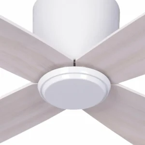 Beacon Lighting Beacon Ventilateur de plafond Fraser blanc/chêne DC silencieux Ø 132 cm^ Ventilateurs