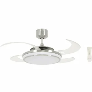 Beacon Lighting Beacon Ventilateur de plafond LED Fanaway Evo 1 chromé mat silencieux^ Ventilateurs