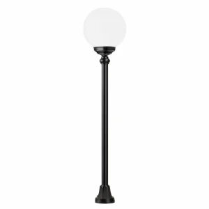 LCD Borne 1142 avec abat-jour sphérique, noir/blanc^ Bornes Éclairage Extérieur