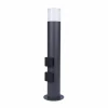 G & L Handels GmbH Borne lumineuse 400140024, hauteur 60 cm, anthracite, 2 prises de courant^ Bornes Éclairage Extérieur